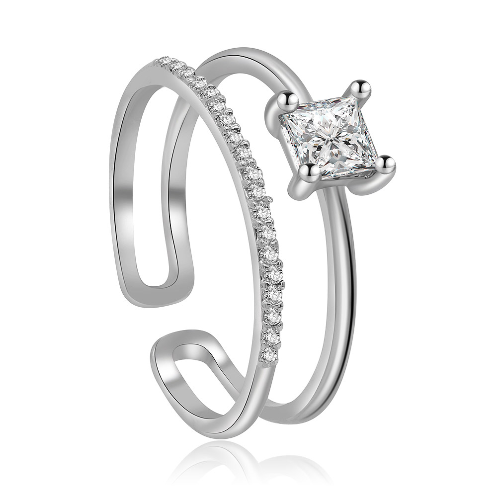  Princess  Cut  Ring  Wrap Enhancer  Ring  Supplier JR Fashion 